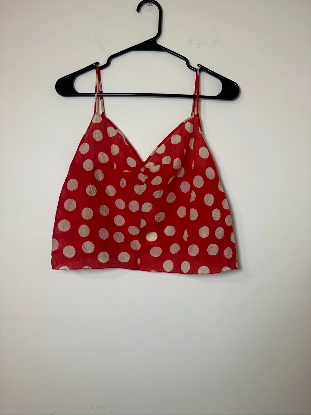 J.Crew Red Polka Dot Cami Tank Top Sheer NWT Size Small